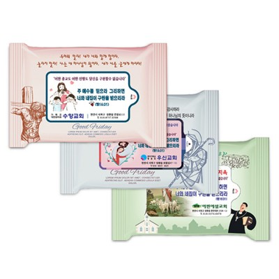 베들레헴 3종 렌덤(무광) 전도용 물향기 물티슈 ( 5매,10매,15매,20매)